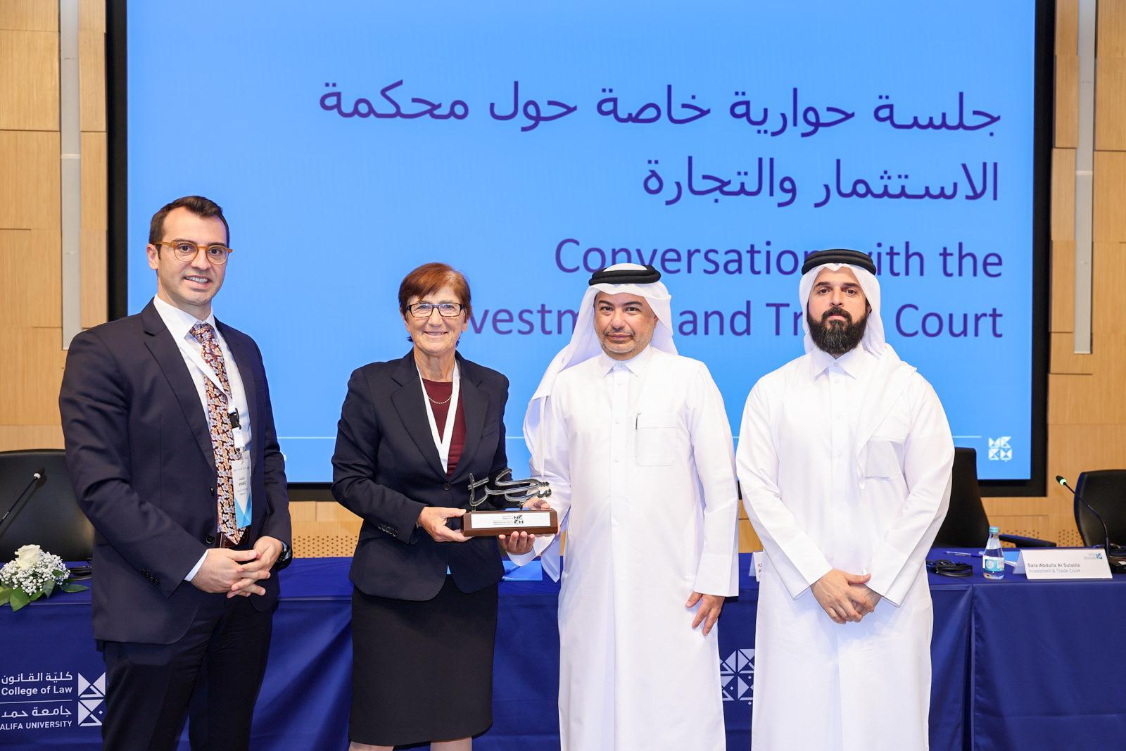 محكمة الاستثمار والتجارة تشارك في فعالية نظّمتها جامعة حمد بن خليفة وتعرض تجربتها الرقمية بحضور رئيس المحكمة وعدد من السادة القضاة